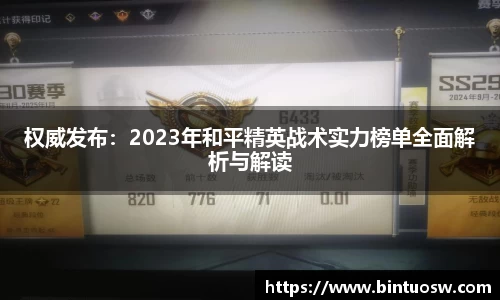 权威发布：2023年和平精英战术实力榜单全面解析与解读