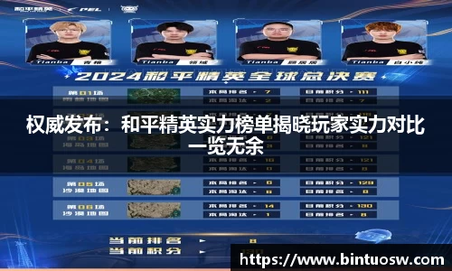 权威发布：和平精英实力榜单揭晓玩家实力对比一览无余